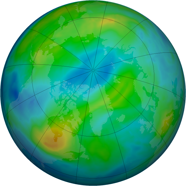 Arctic ozone map for 23 November 2013